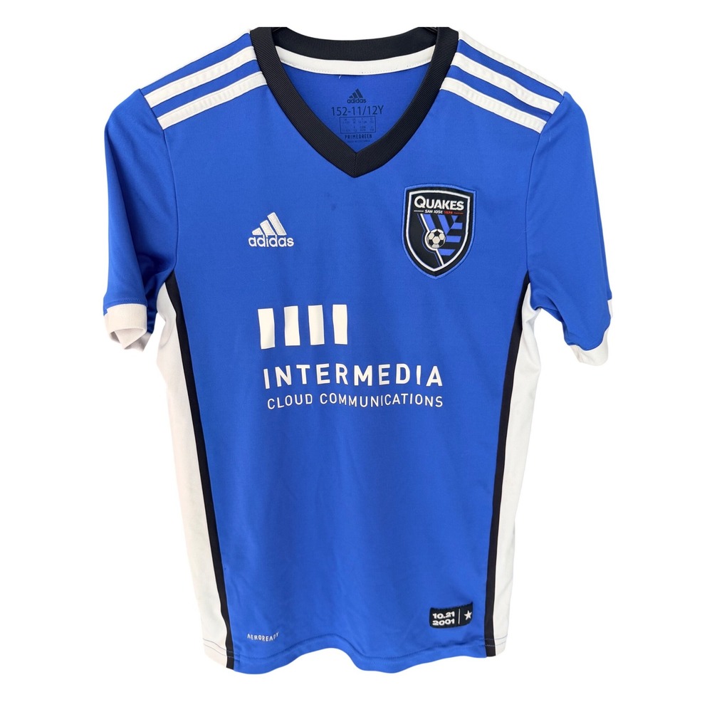 Adidas San Jose Earthquakes MLS Soccer Jersey Youth Size M 11-12Y